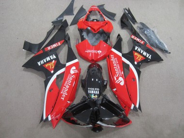 Black Red White Santander 08-16 Yamaha YZF R6 Motorcycle Fairings