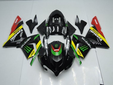 Black Yellow Monster 03-05 Kawasaki ZX10R Motorcycle Fairings
