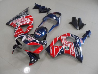 Blue Red Cycle World Castrol 02-03 Honda CBR900RR 954 Motorcycle Fairings