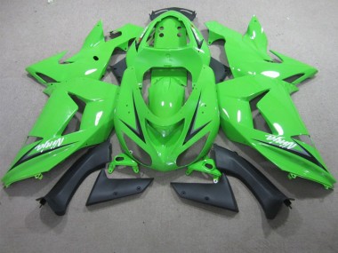 Green White Ninja 06-07 Kawasaki ZX10R Motorcycle Fairings