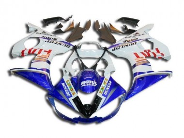 White Blue Fiat Motul Dunlop 03-05 Yamaha YZF R6 Motorcycle Fairings