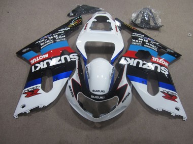 White Blue Motul 01-03 Suzuki GSXR 600 Motorcycle Fairings