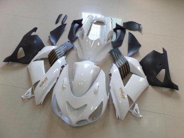 White and Matte Black 06-11 Kawasaki ZX14R ZZR1400 Motorcycle Fairings